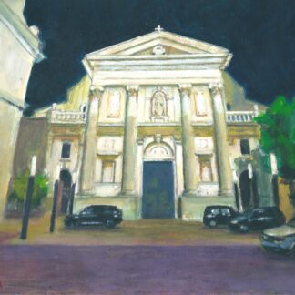 REPRODUCCIÓN 20x20cm "VILANOVA: ESGLÉSIA DE SANT ANTONI NOCTURNA"