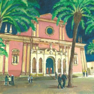 REPRODUCCIÓN 20x20cm "VILANOVA: PLAÇA DE LES NEUS NOCTURNA"