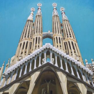 REPRODUCCIÓN 20x20cm "BARCELONA SAGRADA FAMILIA FAÇANA DE LA PASSIÓ"